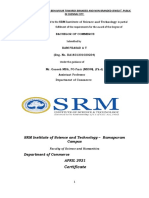 A Project Report Submitted To The SRM Institute of Science and Technology in Partial Fulfilment of The Requirements For The Award of The Degree of