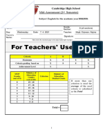 MYP Mid Assessment (Writing) PDF