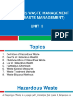 Hazardous Waste Management (Solid Waste Management) Unit 5