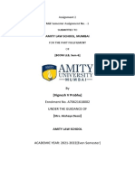 Amity Law School, Mumbai: Assignment 2 Mid Semester Assignment No. - 2 Submitted To