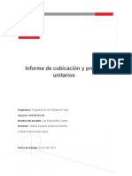 Informe de Cubicaciòn y Precios Unitarios