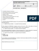 Avaliação Final - Matemática - 2017