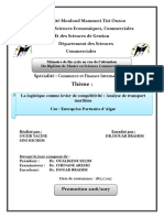 La Logistique Comme Levier de Co Mpétitivité Analyse de Transport Maritime