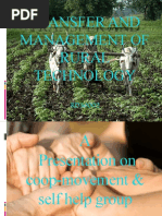 Transfer and Management of Rural Technology