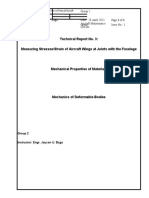 Technical Report No. 3: Measuring Stresses/Strain of Aircraft Wings at Joints With The Fuselage