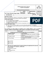 EVALUACION DIGNOSTICA HISTORIA 3ero Bachillerato