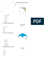 EXAMEN DE MATEMÁTICAS GRADO 9 Seleccion Multiple