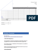 Monthly Timesheet