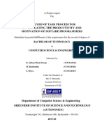 Analysis of Task Process For Investigating The Productivity and Motivation of Software Programmers Project