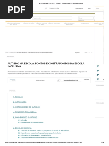AUTISMO NA ESCOLA - Pontos e Contrapontos Na Escola Inclusiva