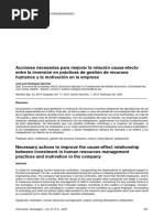 Acciones Necesarias para Mejorar La Relación Causa-Efecto