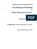 Vision and Scope Document : Hotel Management System