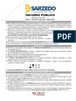 Caderno de Prova - Monitor de Creche Sarzedo