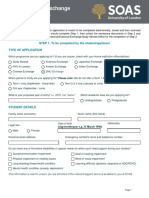 Study Abroad / Exchange Application Form: STEP 1: To Be Completed by The Student/applicant Type of Application