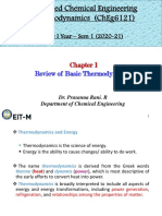 Advanced Chemical Engineering Thermodynamics (Cheg6121) : Review of Basic Thermodynamics