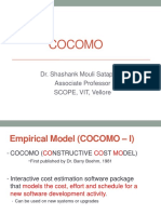 Cocomo: Dr. Shashank Mouli Satapathy Associate Professor SCOPE, VIT, Vellore