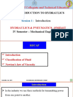 Department of Collegiate and Technical Education: Unit 1: Introduction To Hydraulics