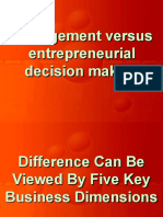 Lecture 5 - Difference Between Managerial and Entrepreneurial Decision Making