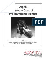 Alpha Remote Control Programming Manual