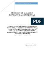 4.2 Memoria de Cálculo Estructural de Cubiertas