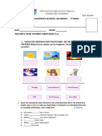 Evaluacion Diagnostica de Inglés 2°