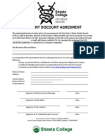 Student Discount Agreement