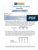 ESTADÍSTICA Aplicada 2016 II