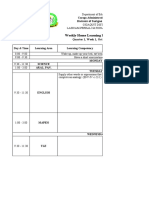 Weekly Home Learning Plan For Grade 7: Caraga Administrative Region Division of Surigao Del Norte