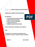 Informe Tratamiento de Los Residuos Generados Por La Ingenieria Civil para El Cuidado Del Medio Ambiente