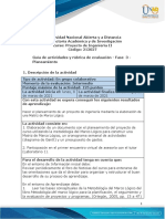 Guía de Actividades y Rúbrica de Evaluación - Unidad 2 - Fase 3 - Planeamiento