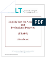 English Test For Academic and Professional Purposes (Etapp) : Handbook