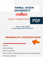 Istanbul Aydin University: Chapter 4: Probability Distributions