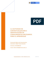 3.2 Actividades de Contextualización e Identificación de Conocimientos Necesarios para El Aprendizaje