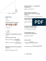 Formulas: F - Future Value P - Present/Principal Value