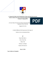 A Comparative Study On The Foreign Policy of Japan and South Korea Towards China in Relation To The Issue of Territorial Integrity Under The Presidency of President Xi Jinping (2013)