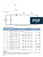 Experiment: 7: Obs. V I Observed Data V Calculated Data V %error V V V V V V