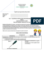 Deped Learning Activity Sheet (Las) : What Are The Common Electrical Tools and Equipment Needed in Electrical?