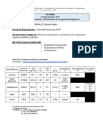 INFORME. TP 2. Separación y Purificación de Compuestos Orgánicos. 