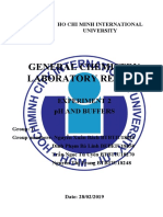 General Chemistry Laboratory Report: Experiment 2 PH and Buffers