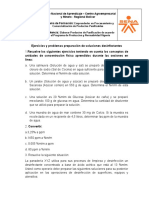 Ejercicios y Problemas Preparación de Soluciones Desinfectantes