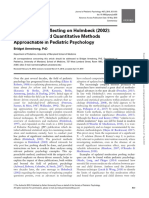 Commentary: Reflecting On Holmbeck (2002) : Making Advanced Quantitative Methods Approachable in Pediatric Psychology