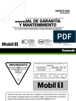 Manual de Garantía y Mantenimiento Kawasaki Versys 650 ABS