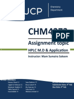 Assignment Topic: HPLC M.D & Application