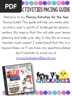 Phonics Activities For The Year