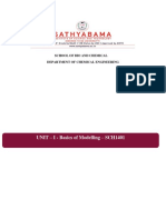 UNIT - I - Basics of Modelling - SCH1401: School of Bio and Chemical Department of Chemical Engineering