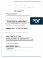 Adverbs of Frequency Activity