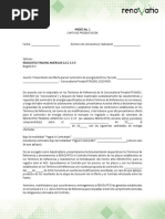 ANEXO 1. Carta de Presentaci N de La Oferta