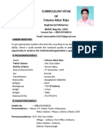 Curriculum Vitae: OF Fatama Akter Ripa