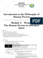 Introduction To The Philosophy of Human Person Module 3-Week 3 The Human Person As Embodied Spirit