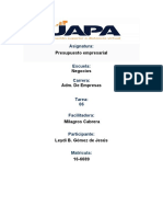 Prosupuesto Empresarial I Tarea 06